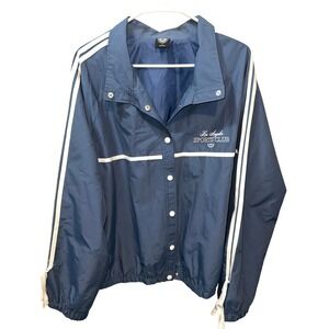 PacSun Los Angeles Sports Club Windbreaker Jacket Blue White Stripes Women's L